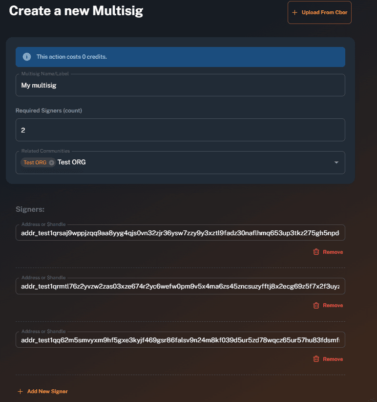 Multisig Form